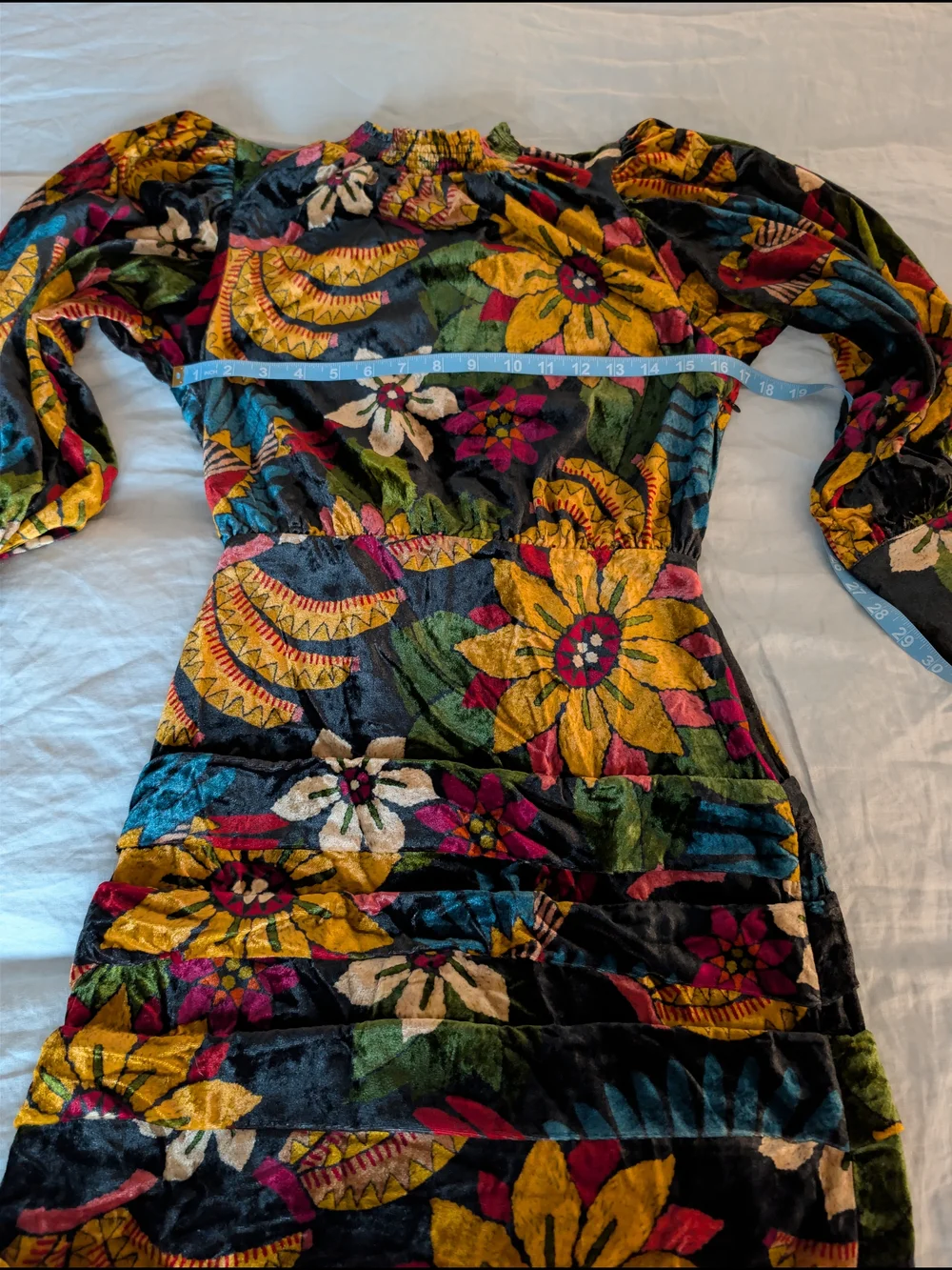 NWT Farm Rio Macaw Ballet Velvet Mini Dress - XS Long Sleeve Mock Neck - Picture 9 of 10